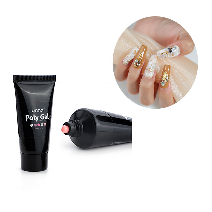 Extension d'ongle en poly gel rose transparent en poly gel pour salon de manucure